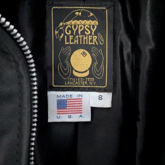 Vintage Black Gypsy Fringe Leather Jacket - Size 8 - Picture 3 of 10